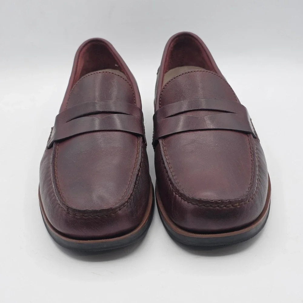 Sperry Penny Loafer Mens 13M Burgundy Leather Slip On Moc Toe 0841767 Classic